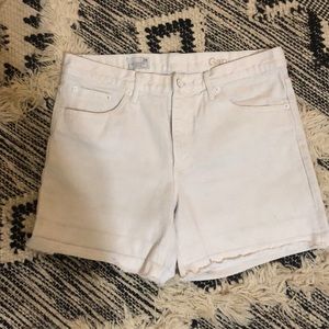 White denim shorts